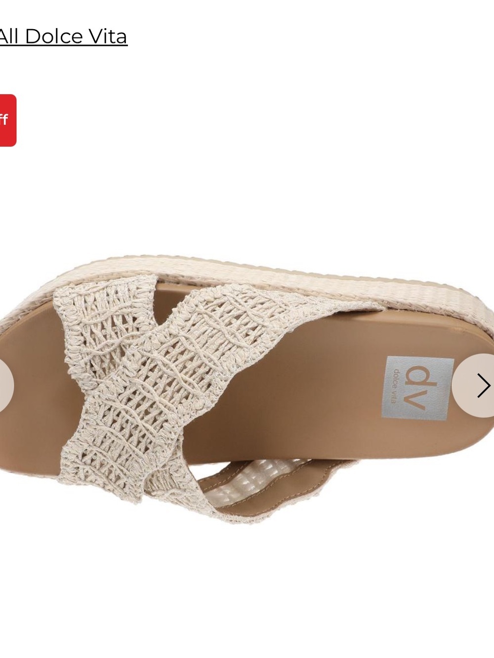DOLCE VITA Woven Platform Slide Sandals in Natural!! New! 7.5 - Picture 3 of 7